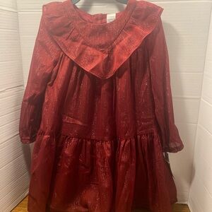 NEW Carter's Burgundy Shimmer Dress great for the holidays or wedding size 3T